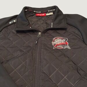 CCM Walpole Express Hockey Jacket Mens Medium Black Quilted Tactical Degree Zip